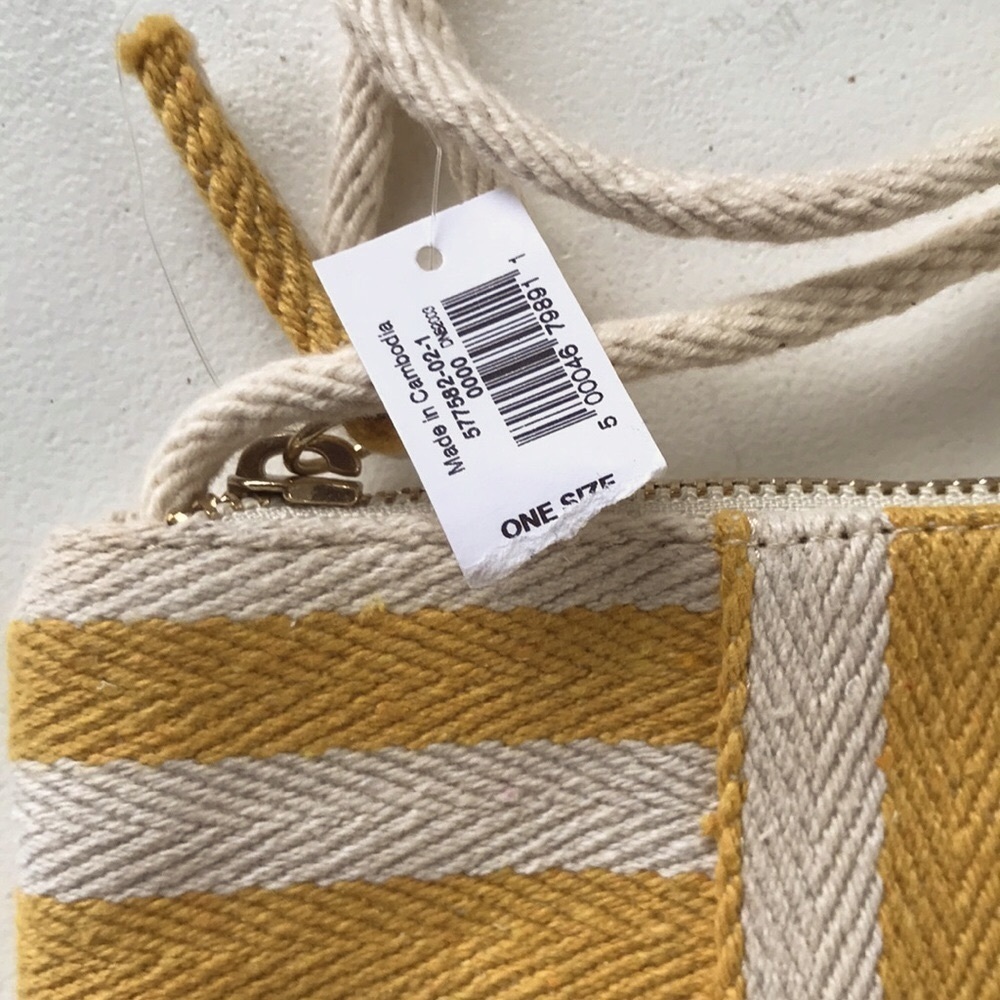 GAP Yellow and Cream Striped Women's Bag